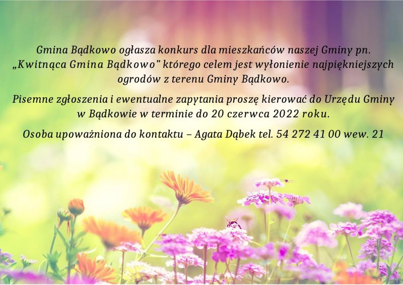 Gmina Bądkowo ogłasza konkurs dla mieszkańców naszej Gminy pn-1