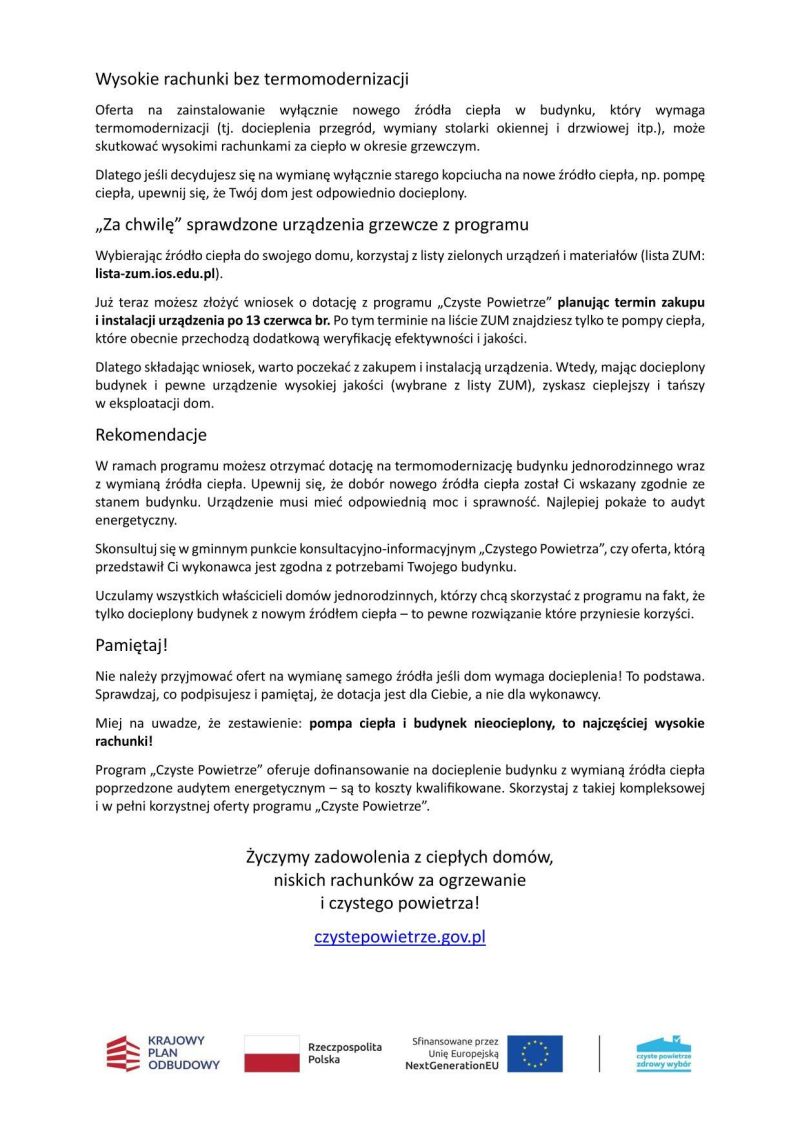 Ostrzeżenie dla wnioskodawców i beneficjentów programu Czyste Powietrze - do druku-2