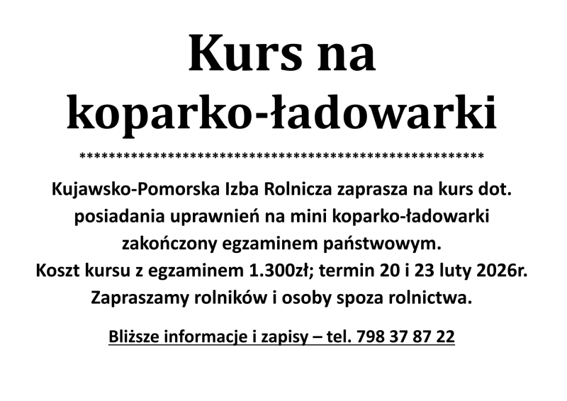 Kurs na koparko-ładowarki - ogłoszenie   -1