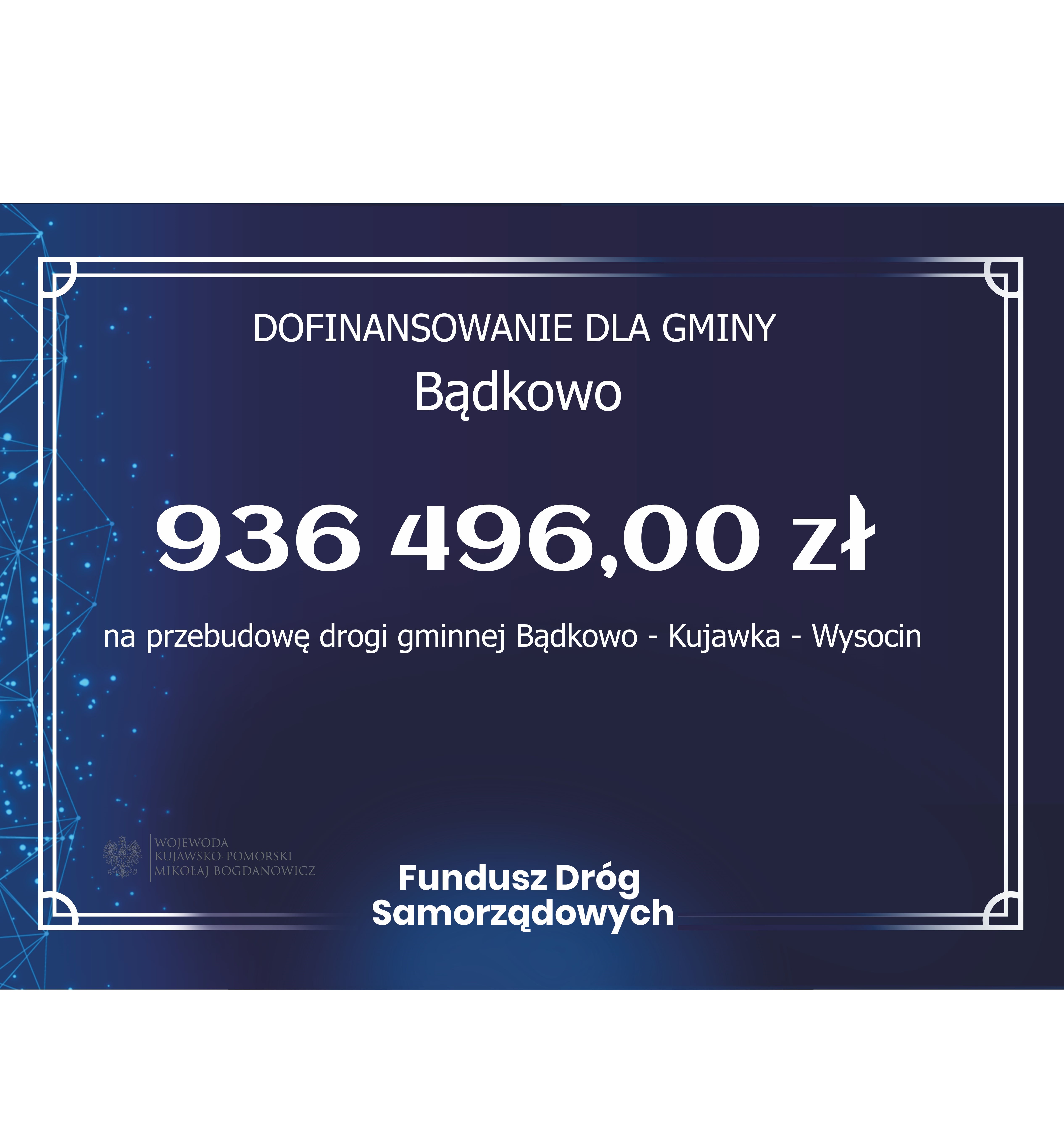 Voucher (dofinansowanie) w ramach Funduszu Dróg Samorządowych